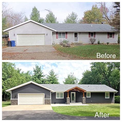 Reno On A Budget Before And After Photo Of A Home Exterior Transformed