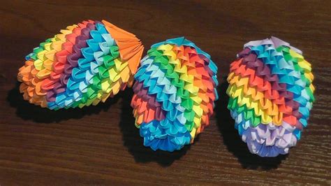 How To Make A Paper Rainbow Easter Egg 3d Origami Tutorial Youtube