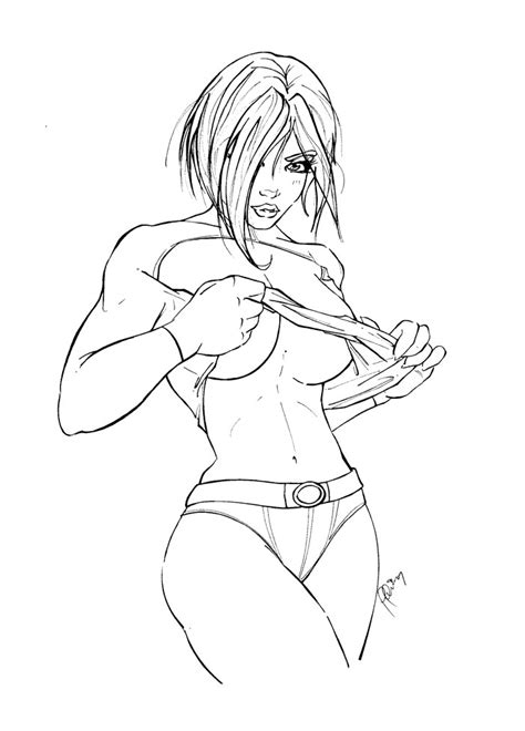 Rule 34 1girls 2007 Artist Request Dc Dc Comics Female Female Only Monochrome Power Girl Solo