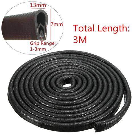 3m Long Rubber Edge Guard Strip Trim Rubber Seal Protector U Shape For