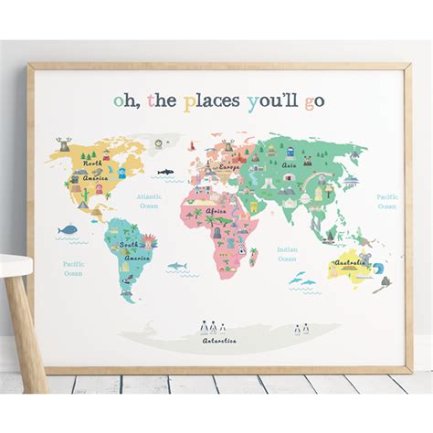 Printable World Map Poster For Kids Room Digital Prints Etsy Kids