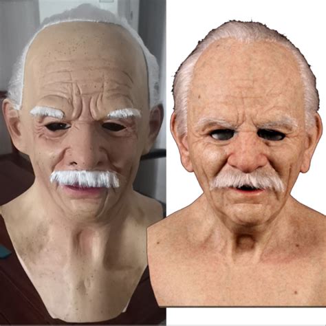 Old Man Mask Latex Halloween Cosplay Party Realistic Full Face Masks