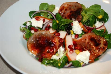 Maaltijdsalade met gerookte kip
