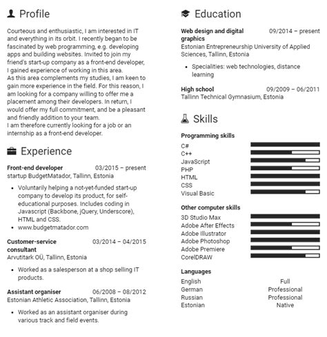 A person not afraid of math and statistics. Front-end Developer Resume: Complete Guide & Samples [2020 ...