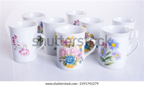Cup Hand Painted Flower Ceramic Mug Stock Photo Edit Now