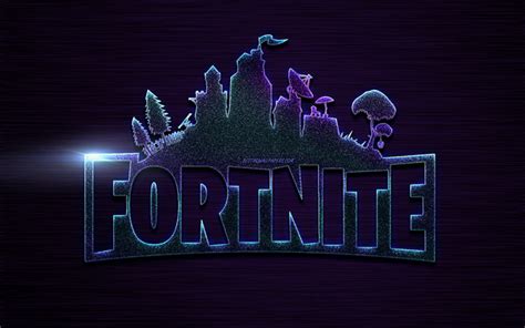 Download Wallpapers Fortnite Logo Purple Glitter Logo Emblem