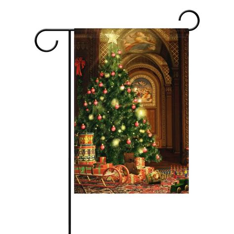 Popcreation Christmas Tree Garden Flag 12x18 Inches Winter Christmas