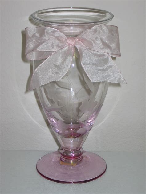 Lenox Floral Spirit 9 Pink Crystal Vase With Bow
