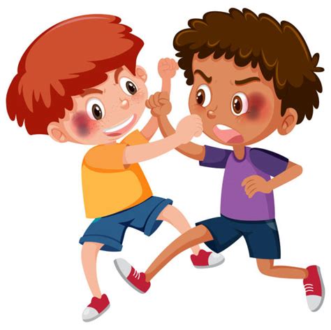 Little Kids Fight Clip Art Illustrations Royalty Free Vector Graphics