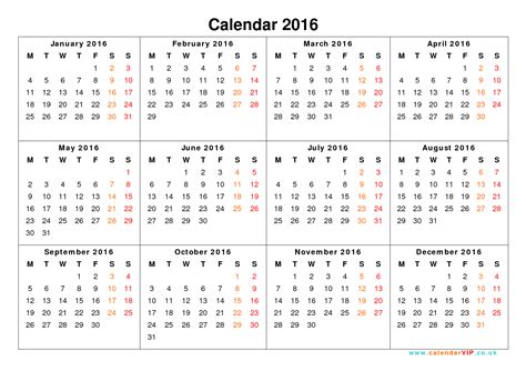 7 Best Images Of 12 Month Calendar 2016 Printable On One Page