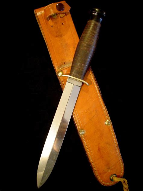 Vtg Us Ww2 Case Xx Stiletto Wrare V42 Type Long Sheath Fighting Knife