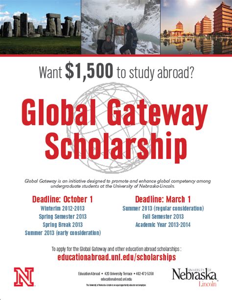 See the scholarship application letter template that will get you started and sample letters for more information. Global Gateway Scholarship Due March 1st! | Announce | University of Nebraska-Lincoln
