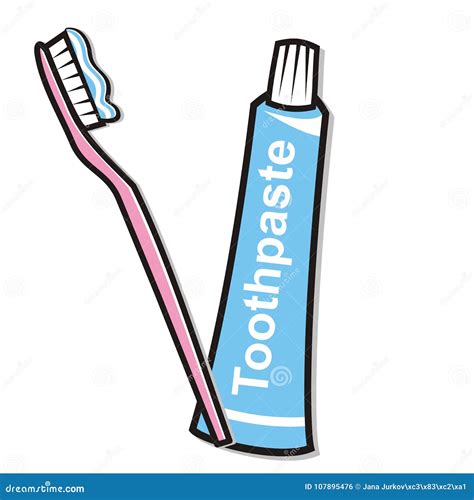 Dental Hygiene Toothpaste And Toothbrush Vector Illustration Stock Vector Illustration Of