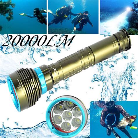 Underwater 200m 20000lm 7x Xm L2 Led Scuba Diving Flashlight Buy From
