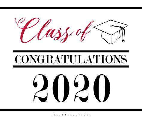 Printable Poster Congratulations Class Of 2020 Graduation Party