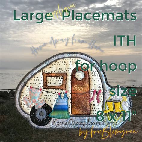 Large Placemat Ith Homeawayfromhome Appliqué Design Of My Etsy