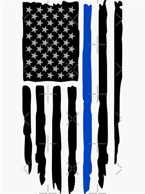 Thin Blue Line Distressed Flag Sticker For Sale By Fineanddandytn