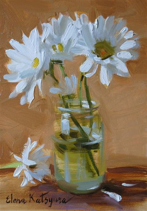 Summer Daisies Original Fine Art By Elena Katsyura Oil Painting
