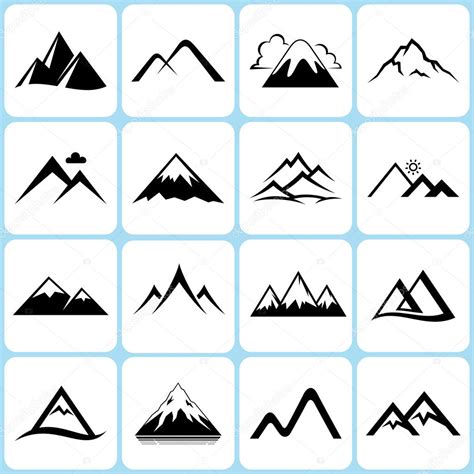 Mountain Icons Set Stock Vector By ©alisher 34663601