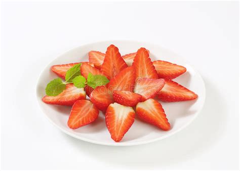 Halved Strawberries With Sugar Stock Image Image Of Studio Fresh