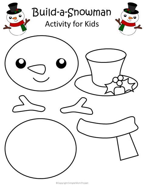 Printable Snowman Craft With Free Template Preschool Christmas