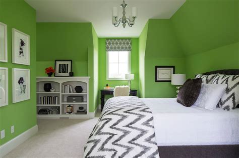 Lime Green Paint Colors Contemporary Girls Room