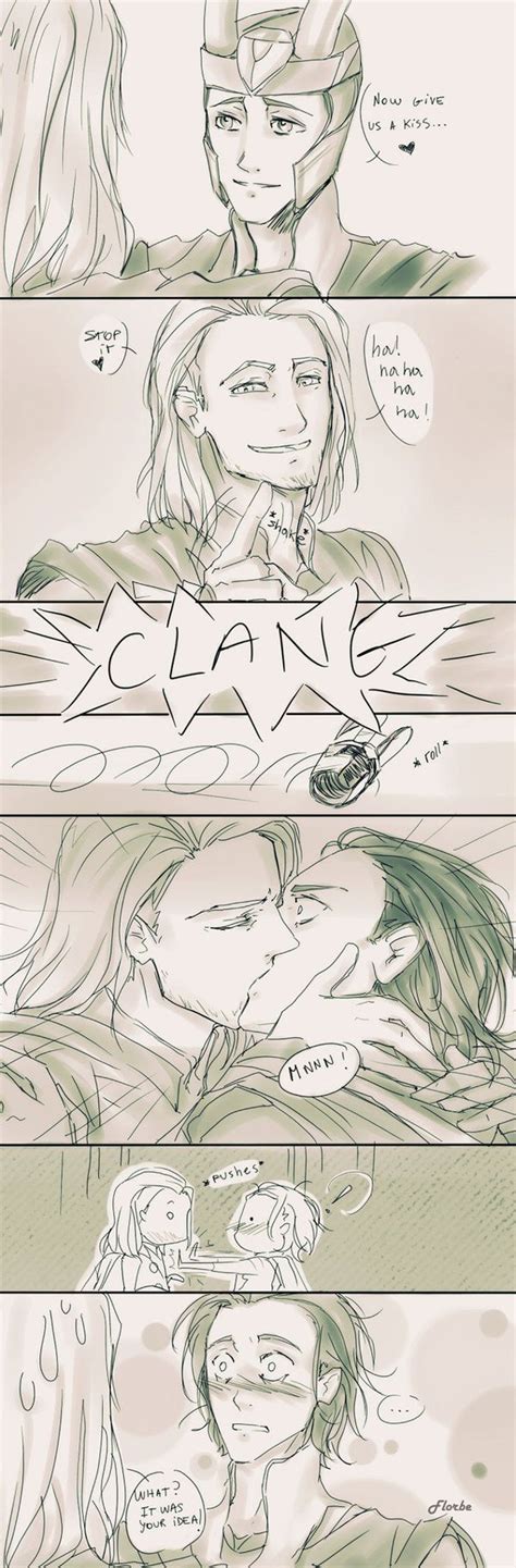 Now Give Us A Kiss By Florbe On Deviantart Thor Loki Thor Marvel