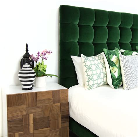 Delano Bed In Como Emerald Velvet Green Master Bedroom Green Bedroom