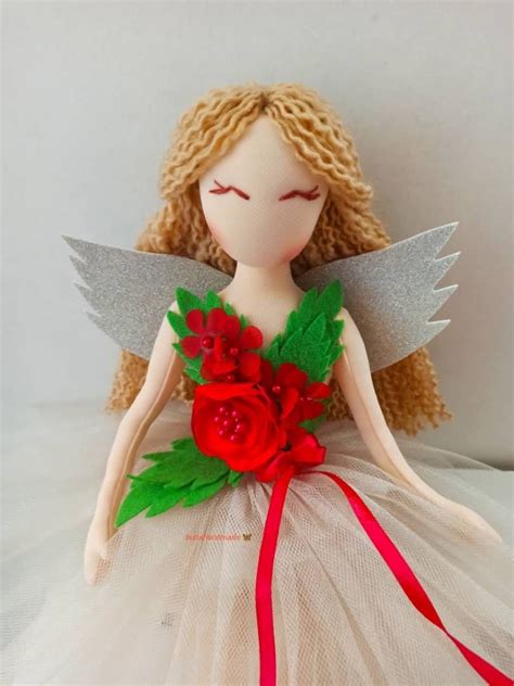 Angel Rag Doll Primitive Rag Doll Handmade Soft Doll Etsy Uk Rag