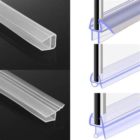 1m 6 12mm F U H Shape Glass Door Sealing Strips Silicone Rubber Window Glass Seal Strip Bath