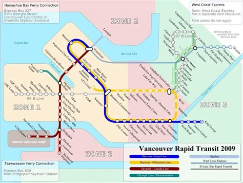 Vancouver Public Transit Map Public Transit Map Vancouver British