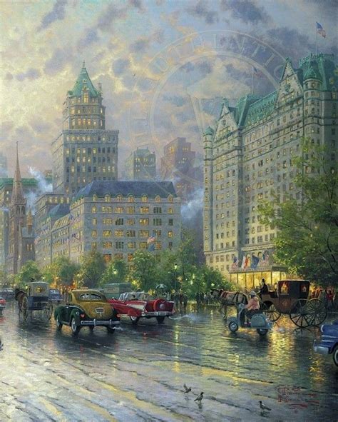 New York Fifth Avenue By Thomas Kinkade Scenery Wallpaper Aesthetic
