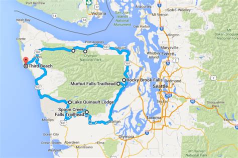 34 Map Of Olympic Peninsula Washington Maps Database Source