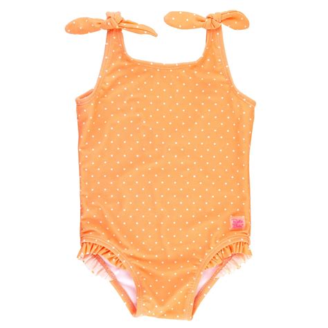 Ruffle Butts Melon Polka Dot Shoulder Tie One Piece Swimsuit