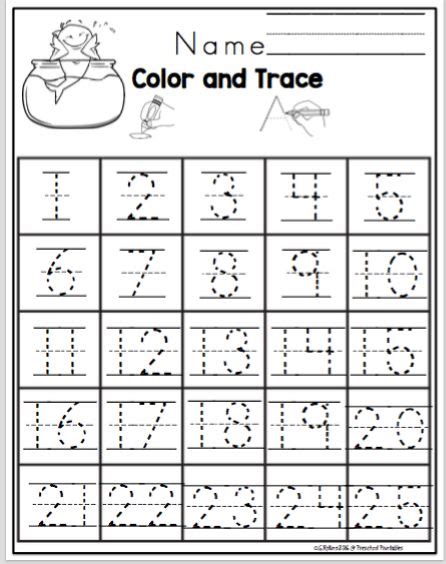 Kindergarten Worksheets Number Tracing Numbers Preschool
