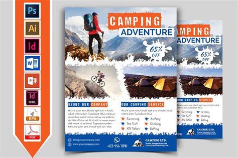 Because the picture resolution is compressed, the ppt effects please watch video: Camping Adventure Flyer Vol-02 | Flyer, Web template ...