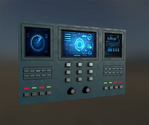 3d Model Sci Fi Wall Panel Vr Ar Low Poly Cgtrader