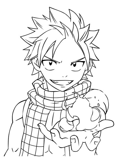 Natsu Dragneel In Fairy Tail Coloring Page Free Printable Coloring Pages