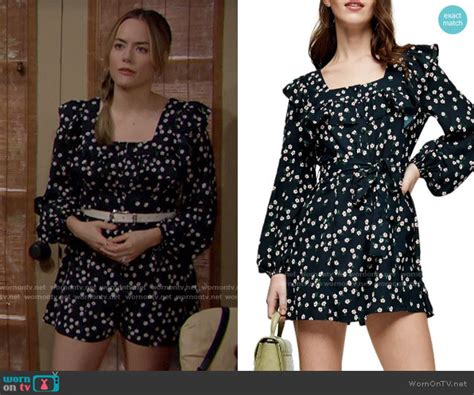 Wornontv Hopes Black Daisy Print Romper On The Bold And The Beautiful