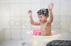shower children colourbox bathroom little girl playing taking bath