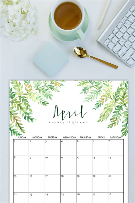 April 2018 Calendar Beautiful Designs All Free