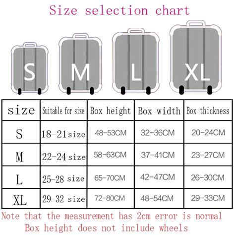 Bag Size Chart
