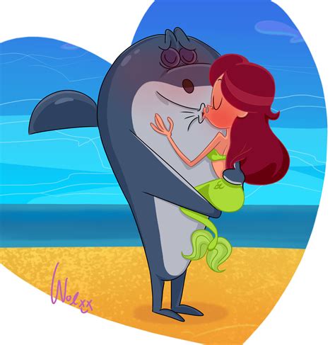 Sharko X Marina Kiss Alien Drawings Cartoon Icons Fan Art