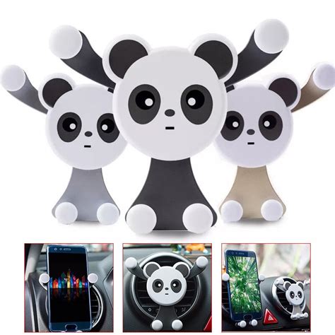 New Universal Cute Panda Car Smartphone Stand Holder Car Air Vent