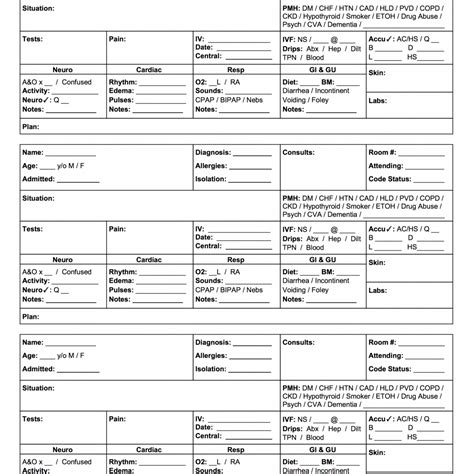 Visit nursingbrainsheets.com to get 35 nursing brain sheets. Editable This Free Mini Sbar Nursing Report Sheet Is A ...