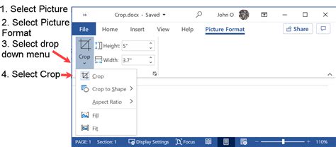 Crop A Picture In Word