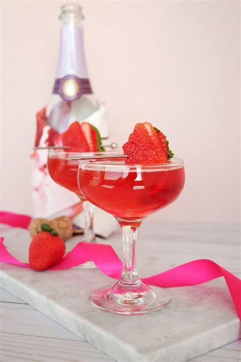 Strawberry Champagne Recipe Cocktail Recipes Easy Pink Cocktail Recipes Frozen Cocktail