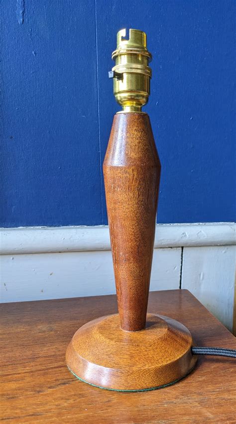 Vintage Art Deco Wooden Lamp Base Required With New Lamp Etsy