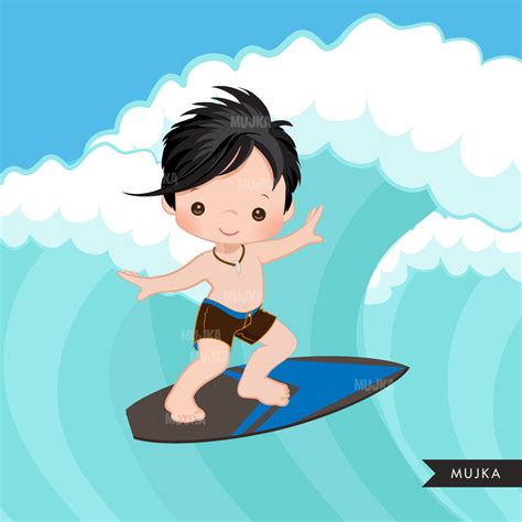 Surfer Boys Clipart Summer Mujka Cliparts