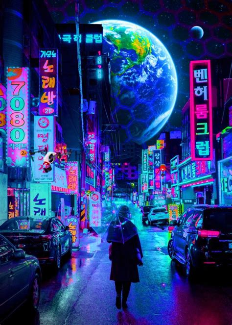 New World 2077 Poster By Gab Fernando Displate Cyberpunk City